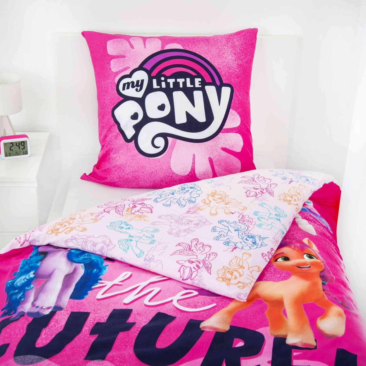My Little Pony Bettwäsche ‘Future’ mit Kissen und aufgeschlagener Wendeseite