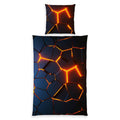 Bettwäsche-Set Lava 3D Effekt in Blau mit plastischem 3D-Motiv, 135x200 cm