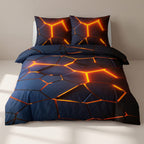 Bettwäsche Lava 3D Effekt auf dem Bett im Jugendzimmer