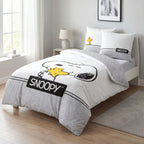 Snoopy Bettwäsche Classic Grey im Schlafzimmer