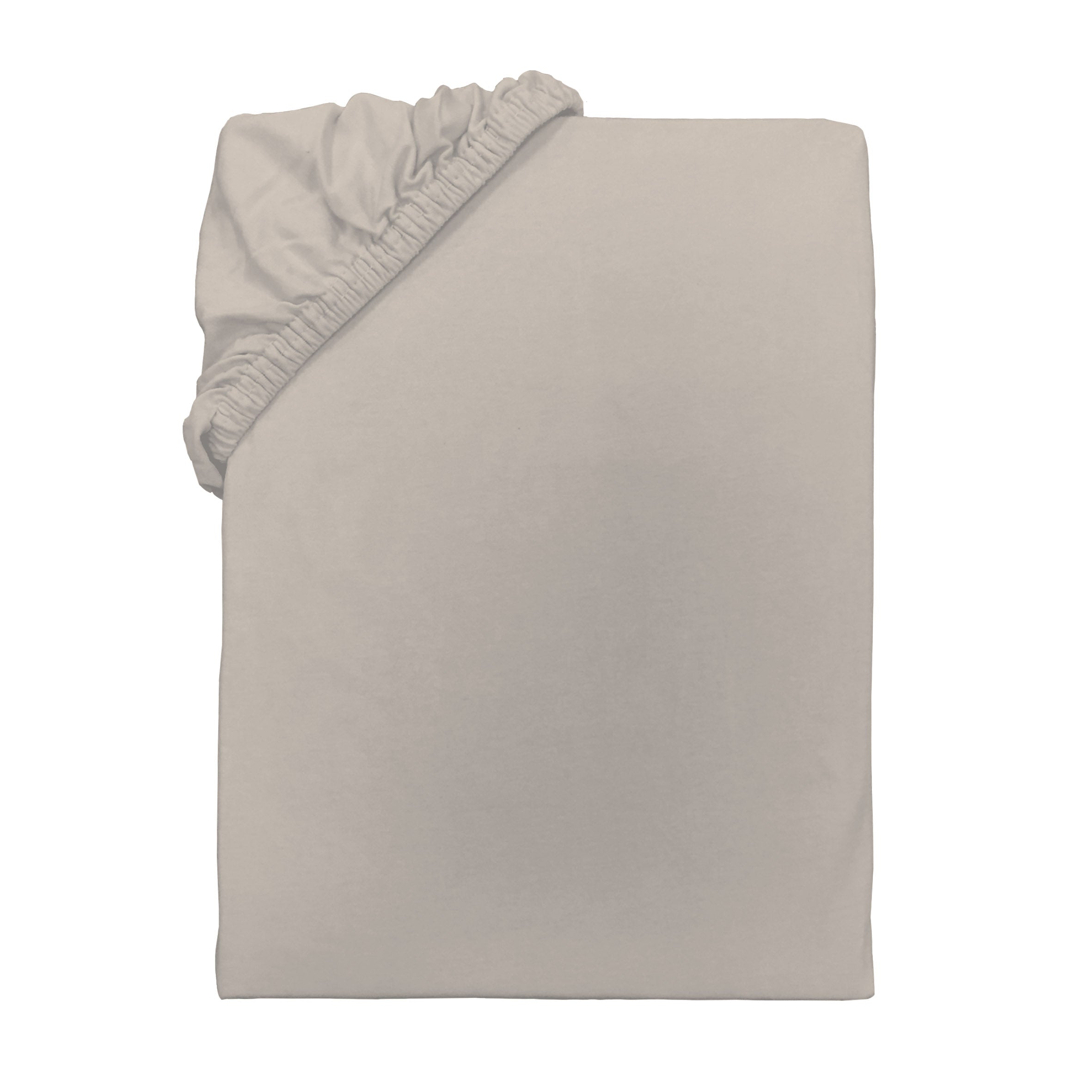Jersey-Spannbettlaken in Beige aus 100 % Baumwolle mit Rundumgummizug