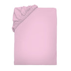 Jersey-Spannbettlaken in Rosa aus 100 % Baumwolle mit Rundumgummizug