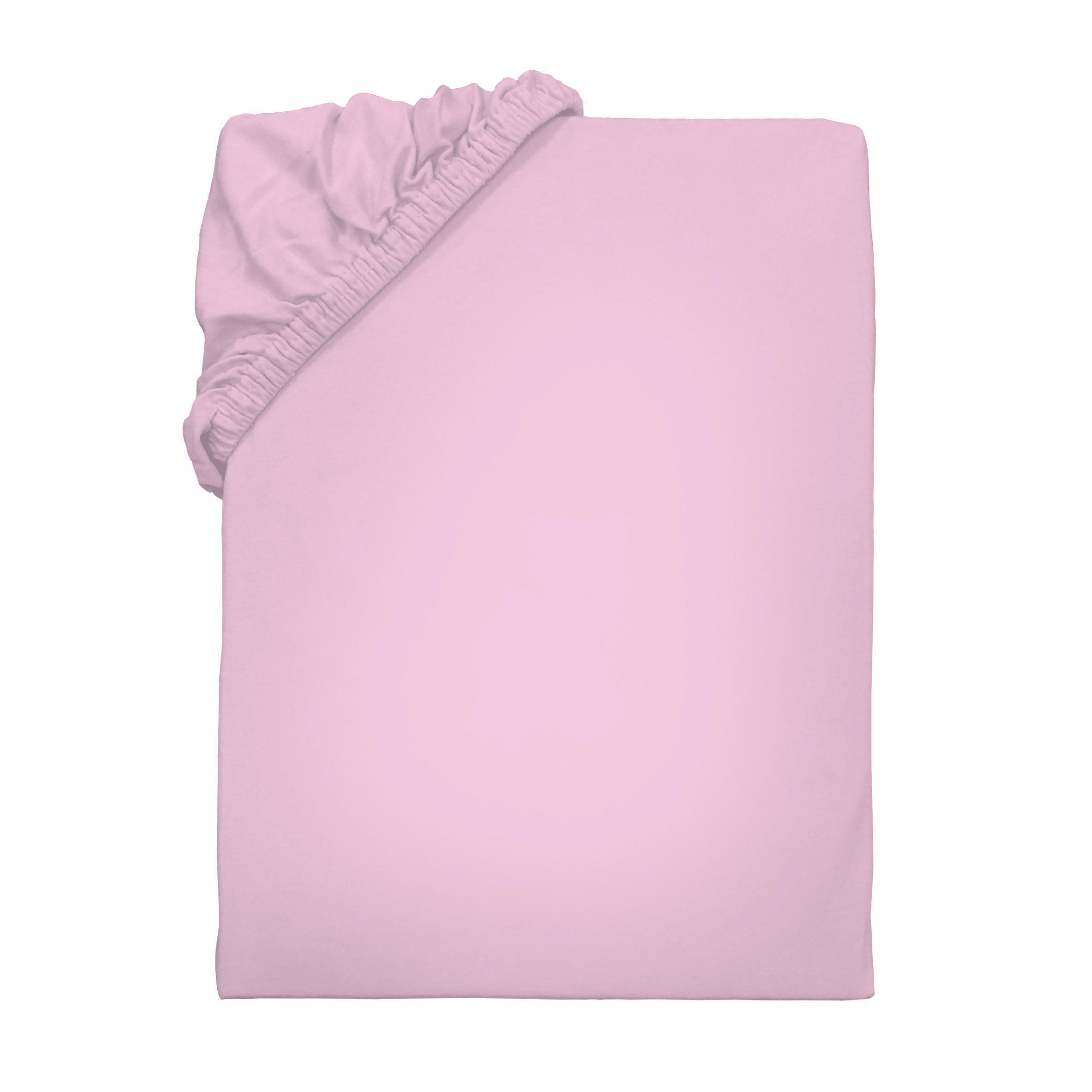 Jersey-Spannbettlaken in Rosa aus 100 % Baumwolle mit Rundumgummizug