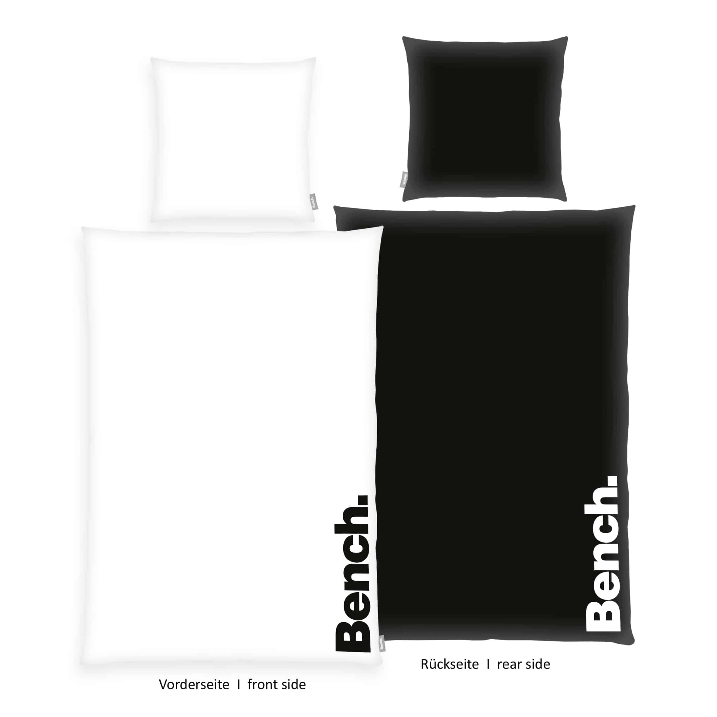 Bench Bettwäsche-Set in Schwarz-Weiß mit Bench-Logo, 135x200 cm