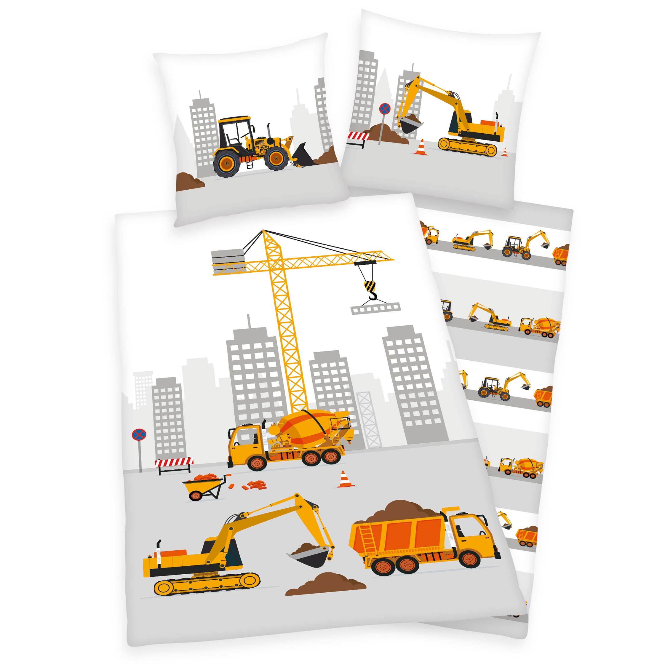Young Collection Baustelle Bettwäsche aus Renforcé-Baumwolle, Produktansicht