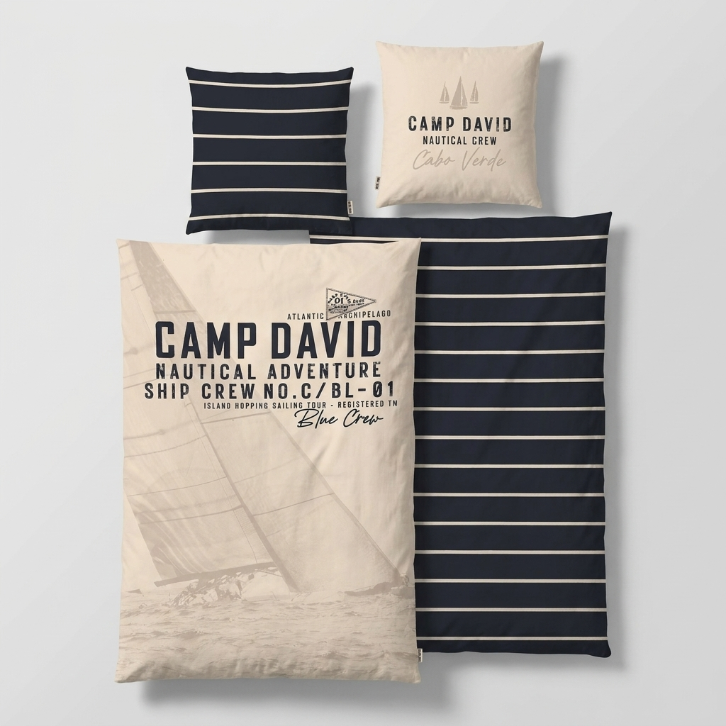 CAMP DAVID Bettwäsche Sea Stripes, Wendeseite