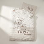 Kinderbettwäsche Kleiner Lieblingsmensch Beige, Detailansicht