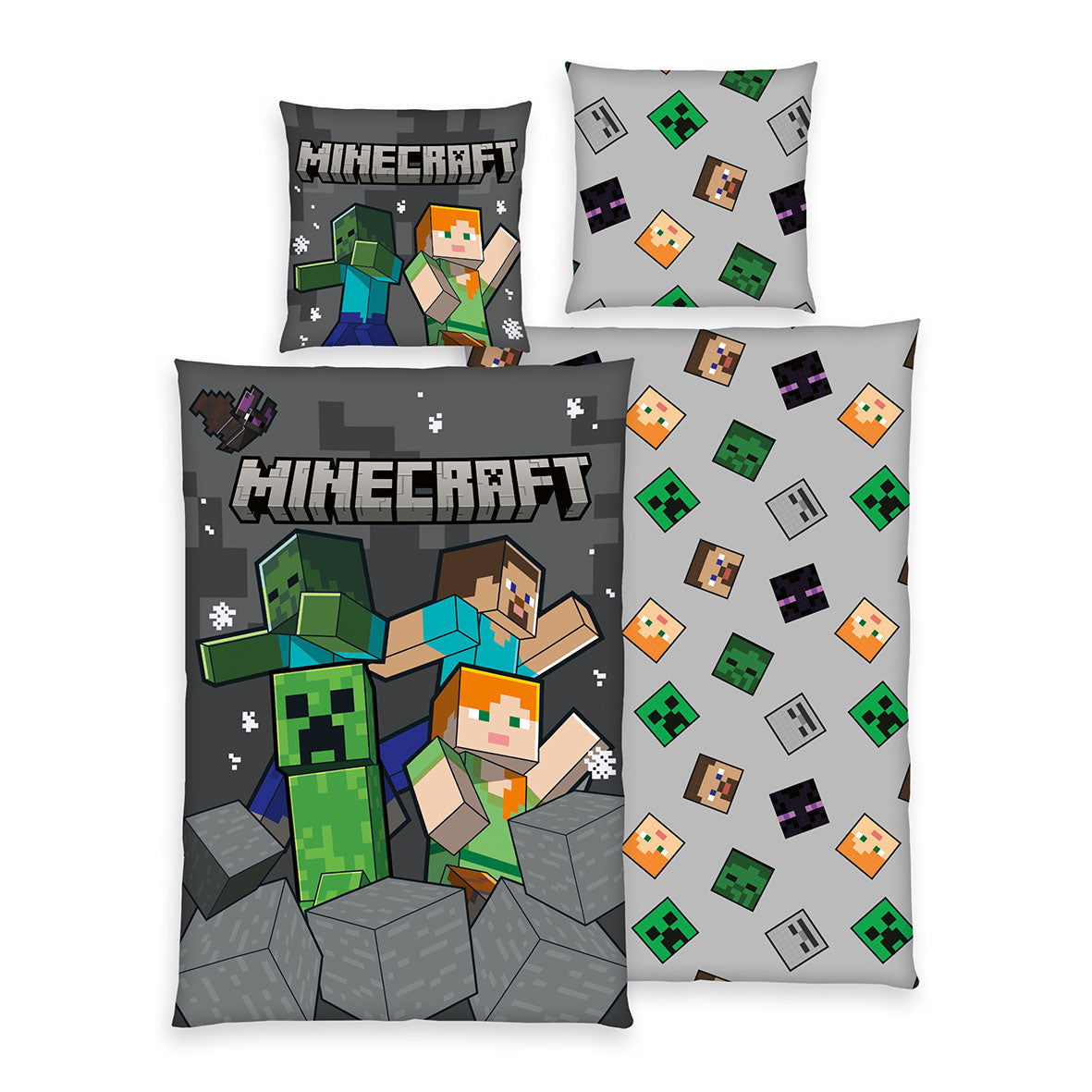Minecraft Bettwäsche Creeper Crew aus Renforcé-Baumwolle, Produktansicht