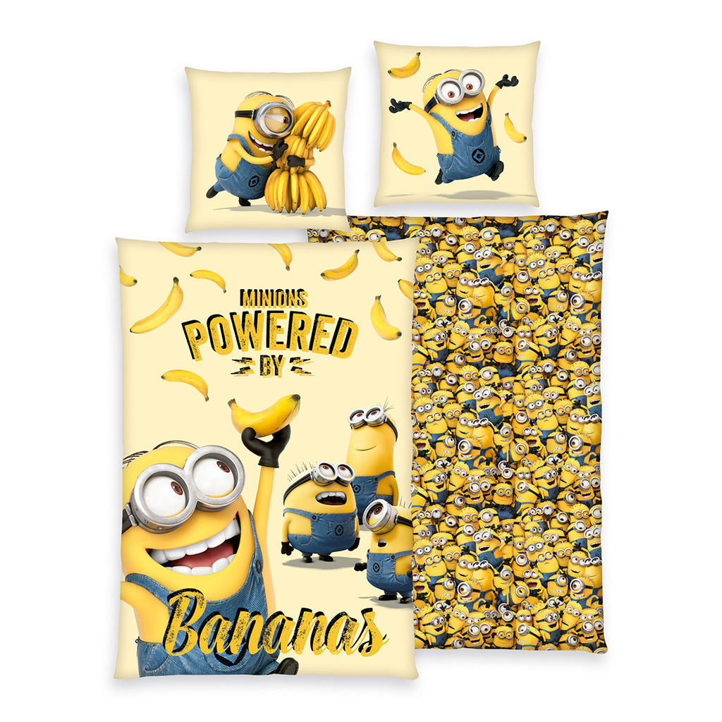 Minions Wendebettwäsche Bananas aus Renforcé-Baumwolle, Produktansicht