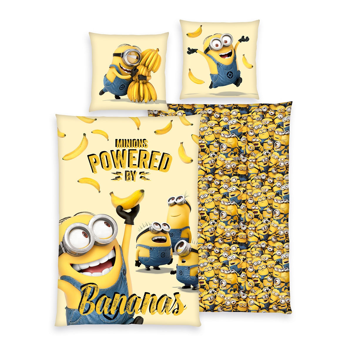 Minions Wendebettwäsche Bananas aus Renforcé-Baumwolle, Produktansicht