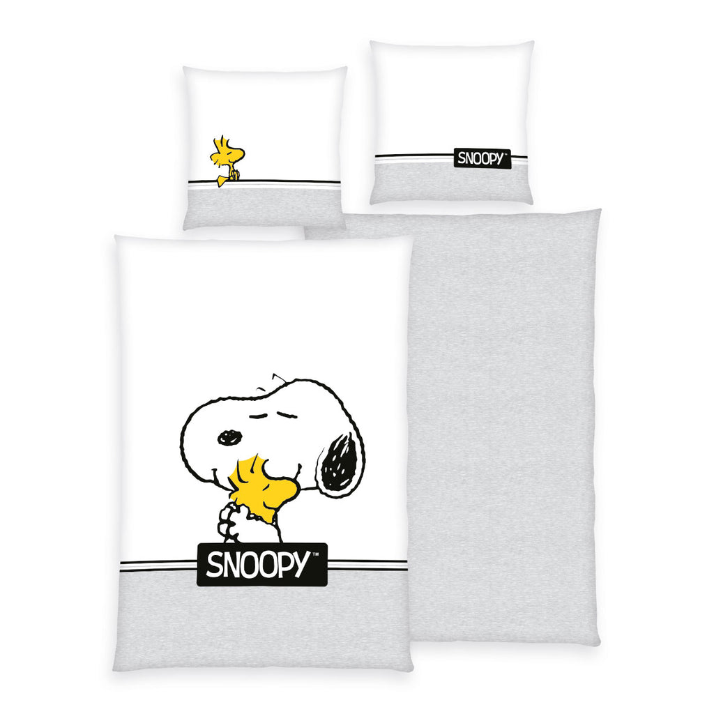 Snoopy Bettwäsche-Set Classic Grey aus Renforcé-Baumwolle, Produktansicht