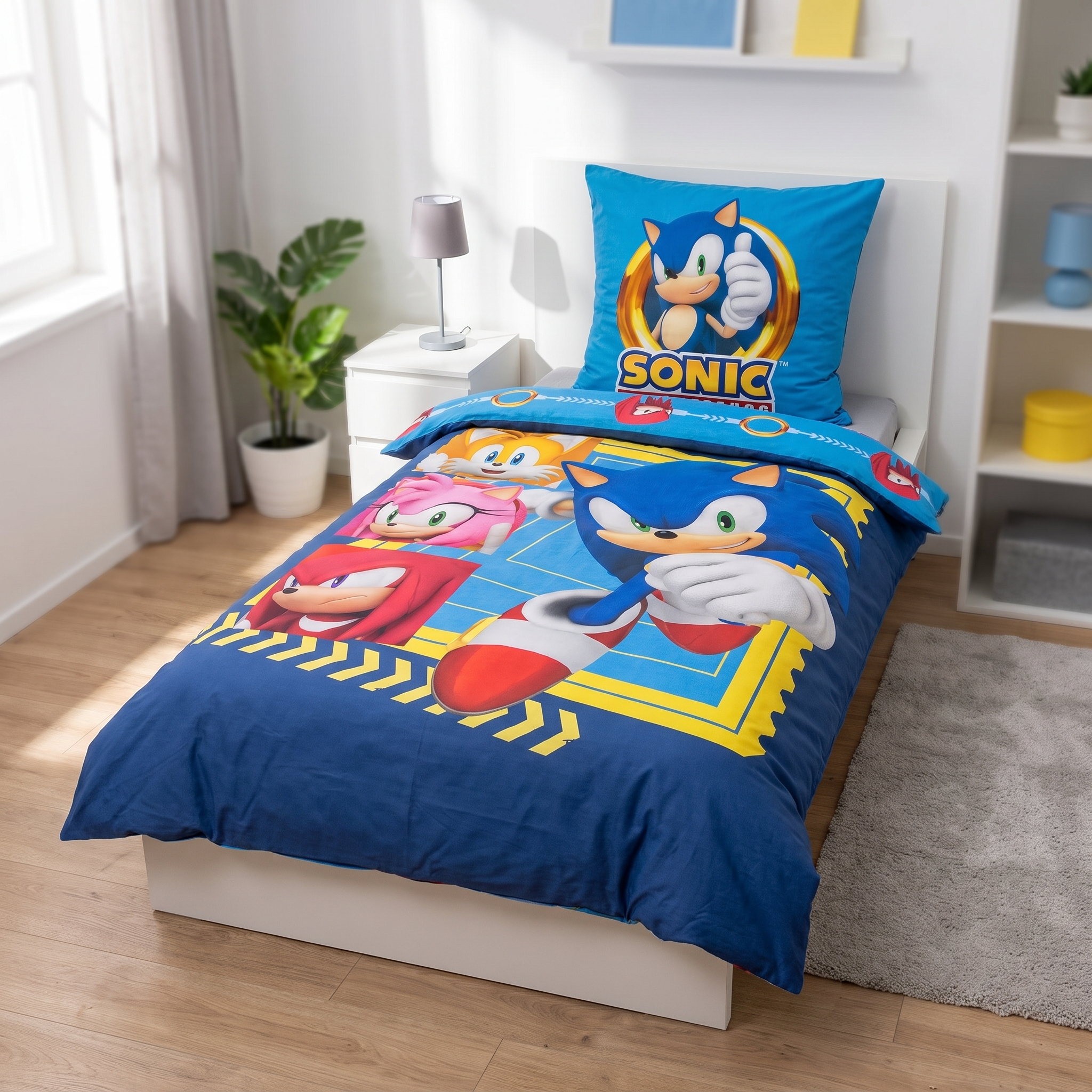 Sonic Bettwäsche Superspeed mit Sonic-Motiv, 135x200 cm