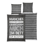Sprüche-Bettwäsche aus Renforcé-Baumwolle, Produktansicht
