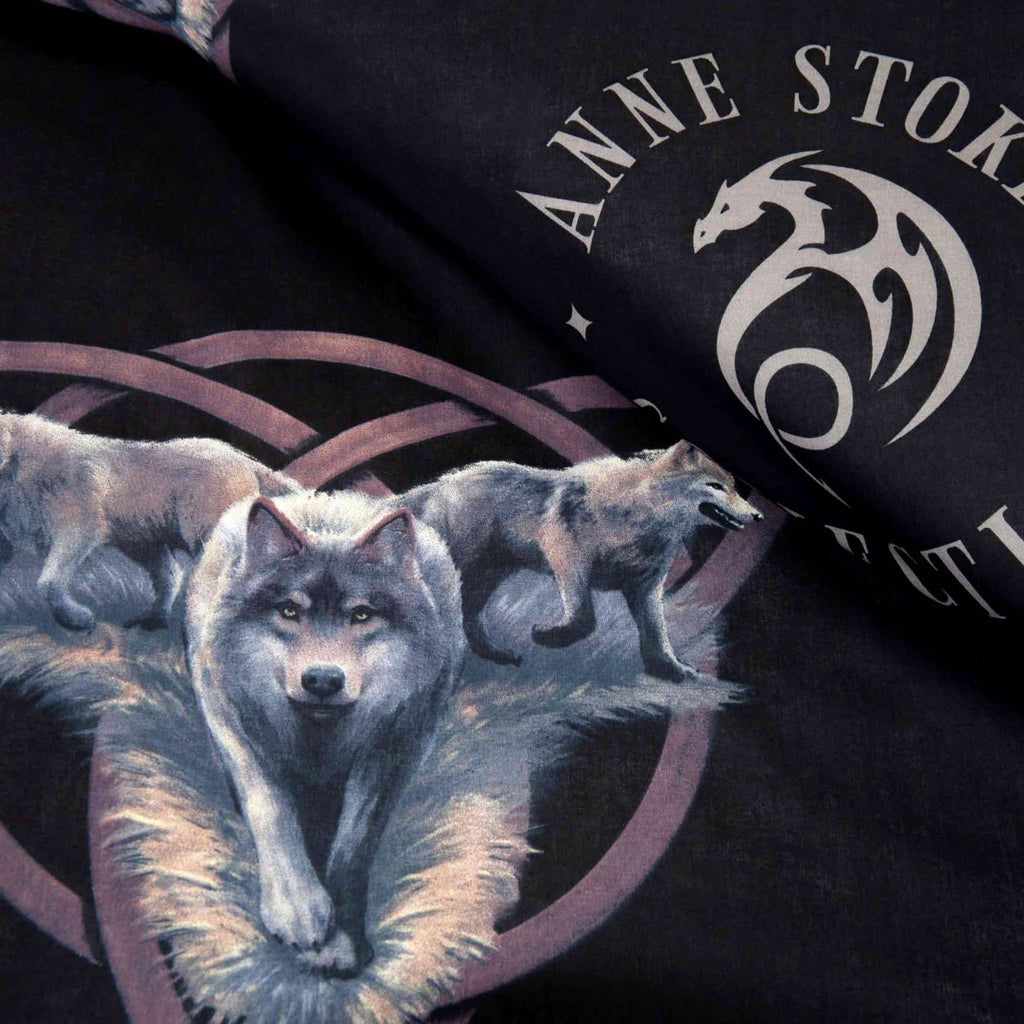 Logo-Wendeseite der Anne Stokes Bettwäsche Wolf mit Wolfsmotiv