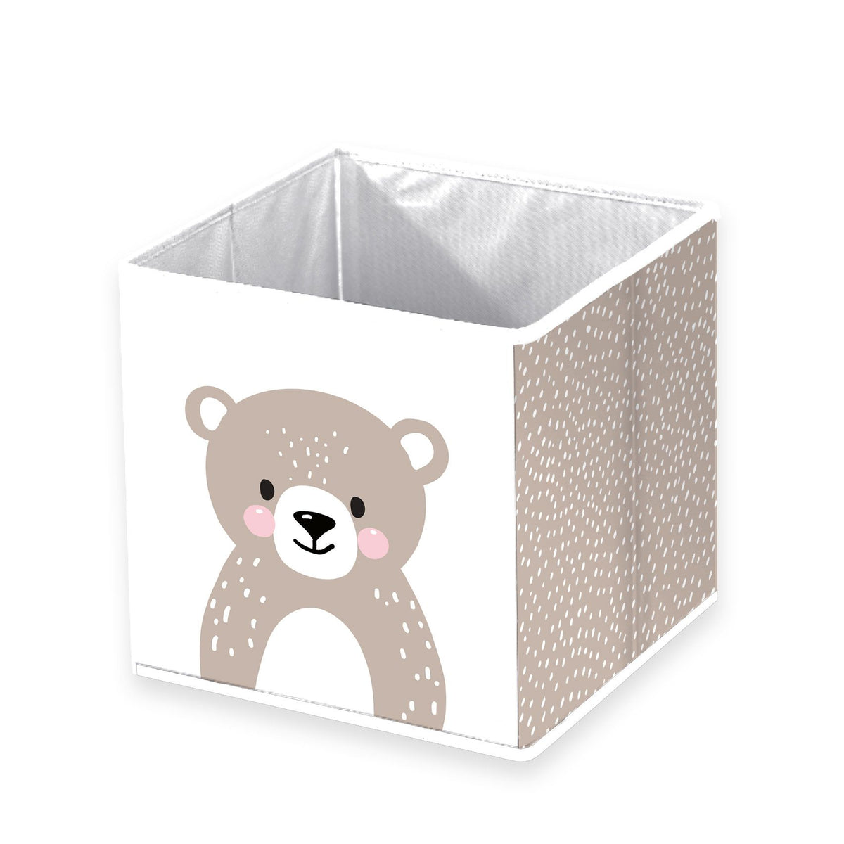 babybest Aufbewahrungsbox ‘Woodland Crew’ mit Bär vorn, 30 x 30 x 30 cm