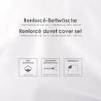 Infokarte: Renforcé-Bettwäsche mit Kissenbezug 40 x 60 cm und Bettbezug 100 x 135 cm, 100 % Baumwolle, YKK-Markenreißverschluss, Wendemotiv