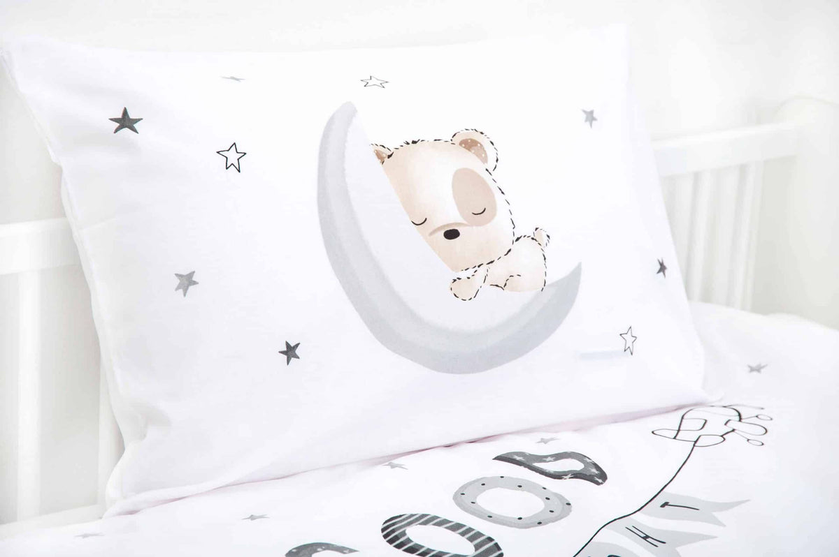 Kissen 40 x 60 cm mit Bär auf dem Mond, Bettwäsche ‘Sleeping little Bear’