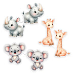 babybest Formkissen-Set ‘Adventure Buddies’: Nashorn, Koala und Giraffe mit Vorder- und Rückseite