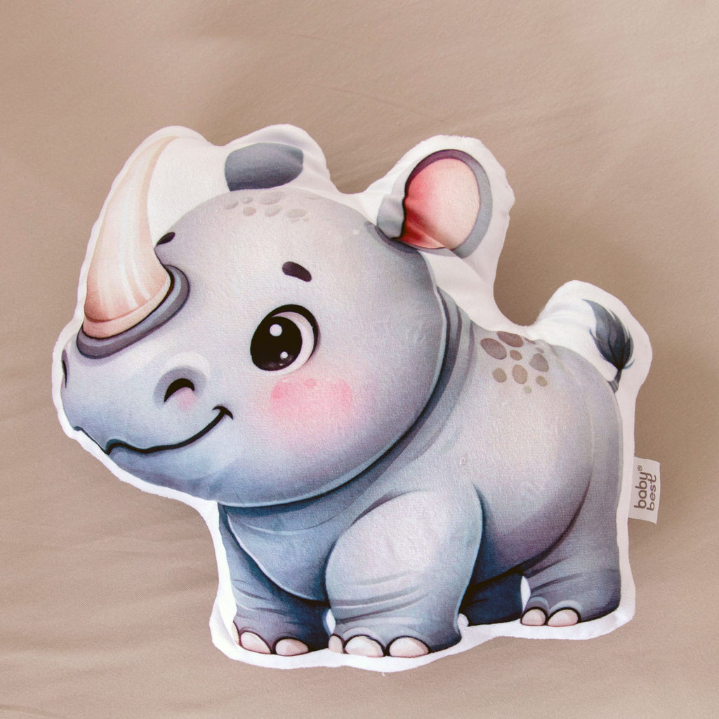 Nashorn aus dem Formkissen-Set ‘Adventure Buddies’ in Nahaufnahme