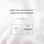 Infokarte: Decke aus Super Soft-Velvet, 75 x 100 cm, 100 % Polyester, Blankett-Stich