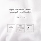 Infokarte: Decke aus Super Soft-Velvet, 75 x 100 cm, 100 % Polyester, Blankett-Stich, Wendemotiv