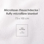 Infokarte: Mikrofaser-Flauschdecke 75 x 100 cm, 100 % Polyester