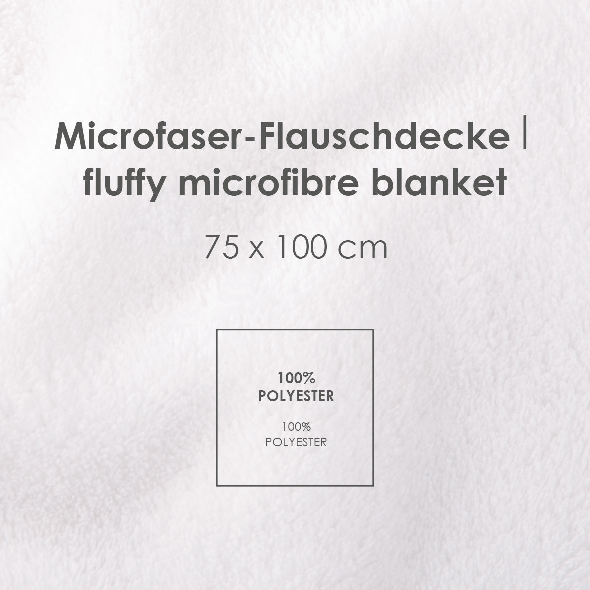 Infokarte: Mikrofaser-Flauschdecke 75 x 100 cm, 100 % Polyester