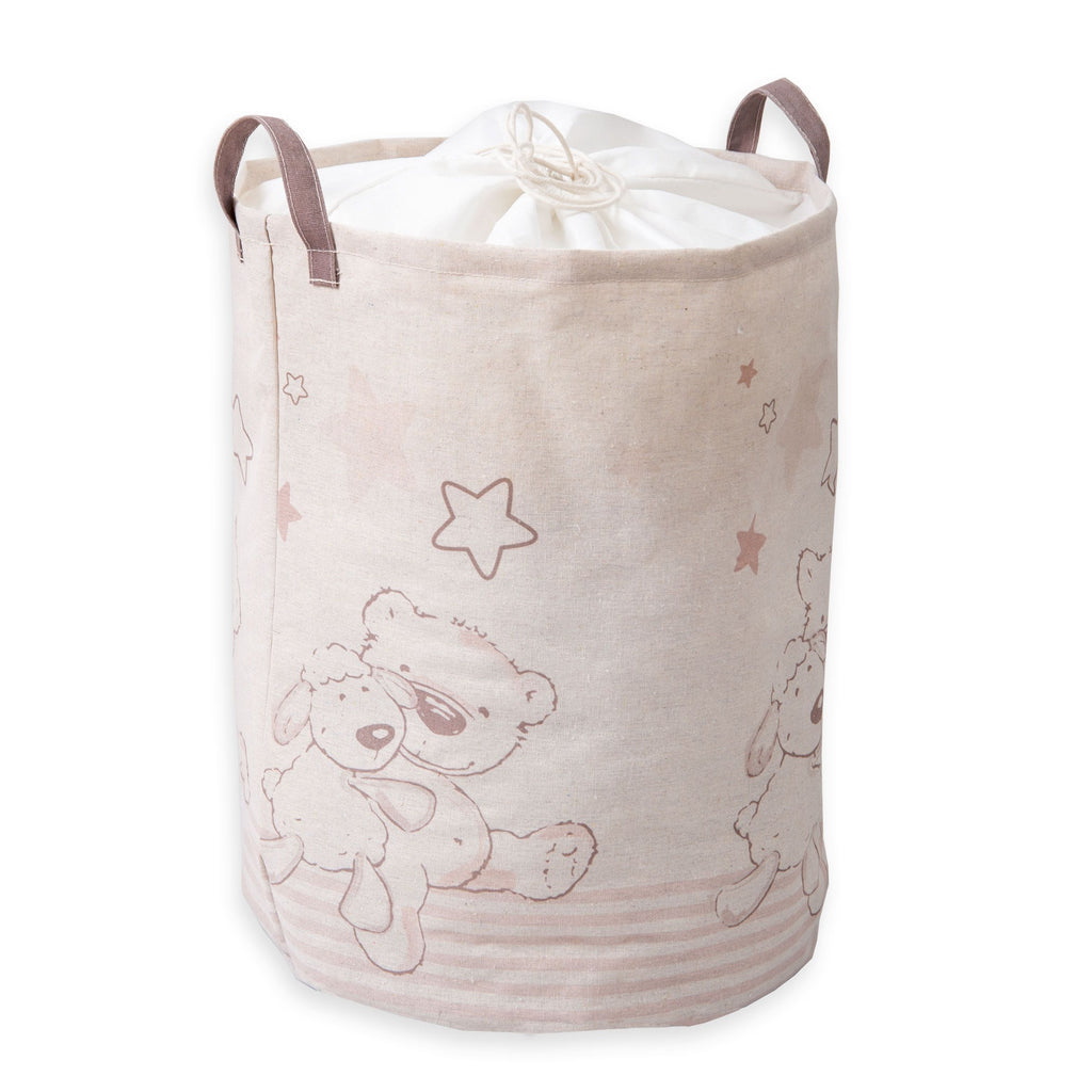 babybest Wäschesack ‘Kleiner Lieblingsmensch’ mit Teddy und Schäfchen, zwei Henkeln und Kordelzug