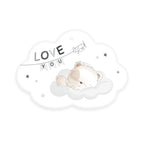 babybest Wolkenkissen ‘Sleeping little Bear’ ca. 36 x 25,5 cm: Bärchen auf der Wolke, Flugzeug mit Schriftzug LOVE YOU und Sterne