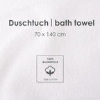 Infokarte: Duschtuch 70 x 140 cm aus 100 % Baumwolle