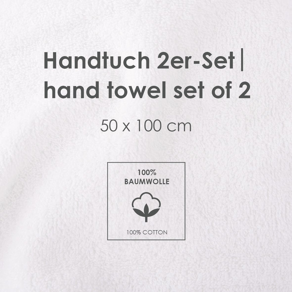 Infokarte: Handtuch 2er-Set 50 x 100 cm aus 100 % Baumwolle