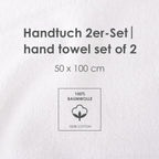 Infokarte: Handtuch 2er-Set 50 x 100 cm aus 100 % Baumwolle