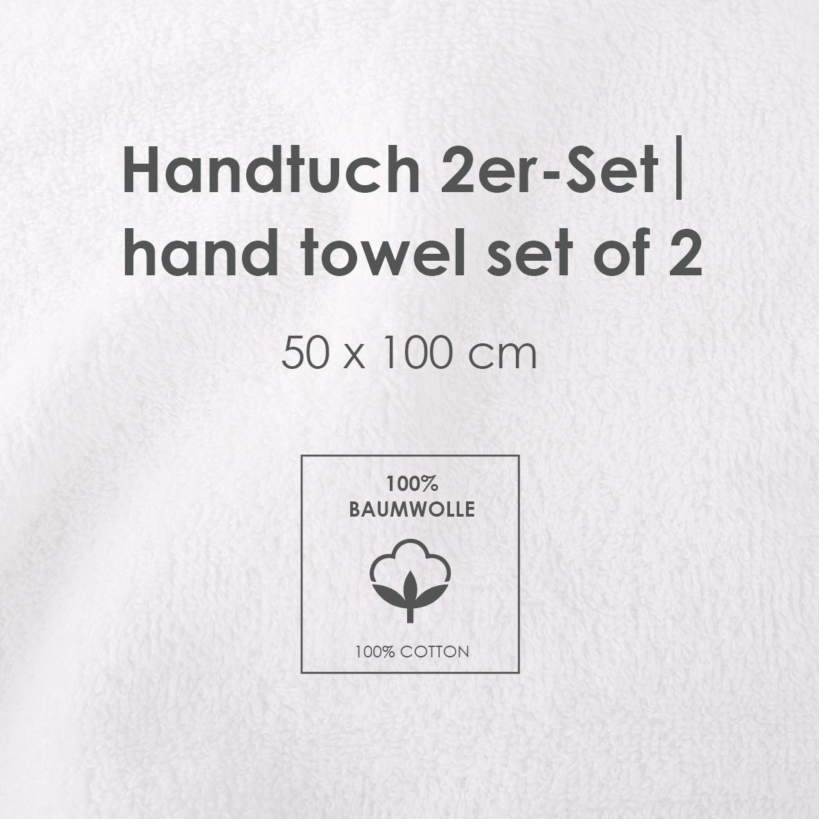 Infokarte: Handtuch 2er-Set 50 x 100 cm aus 100 % Baumwolle