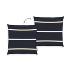 CAMP DAVID Kissenhülle ‘Sea Stripes’ 40 x 40 cm in Marineblau mit cremeweißen Streifen, Vorder- und Rückseite