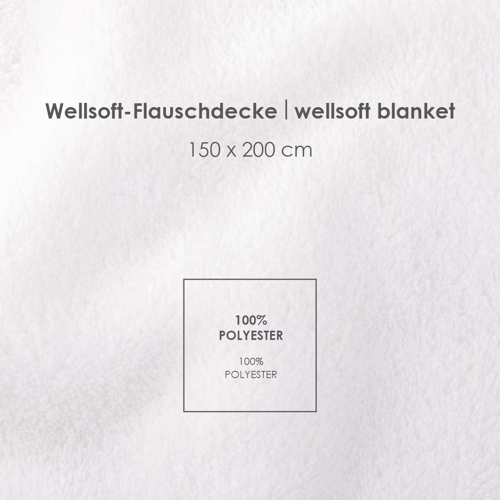 Infokarte: Wellsoft-Flauschdecke 150 x 200 cm, 100 % Polyester