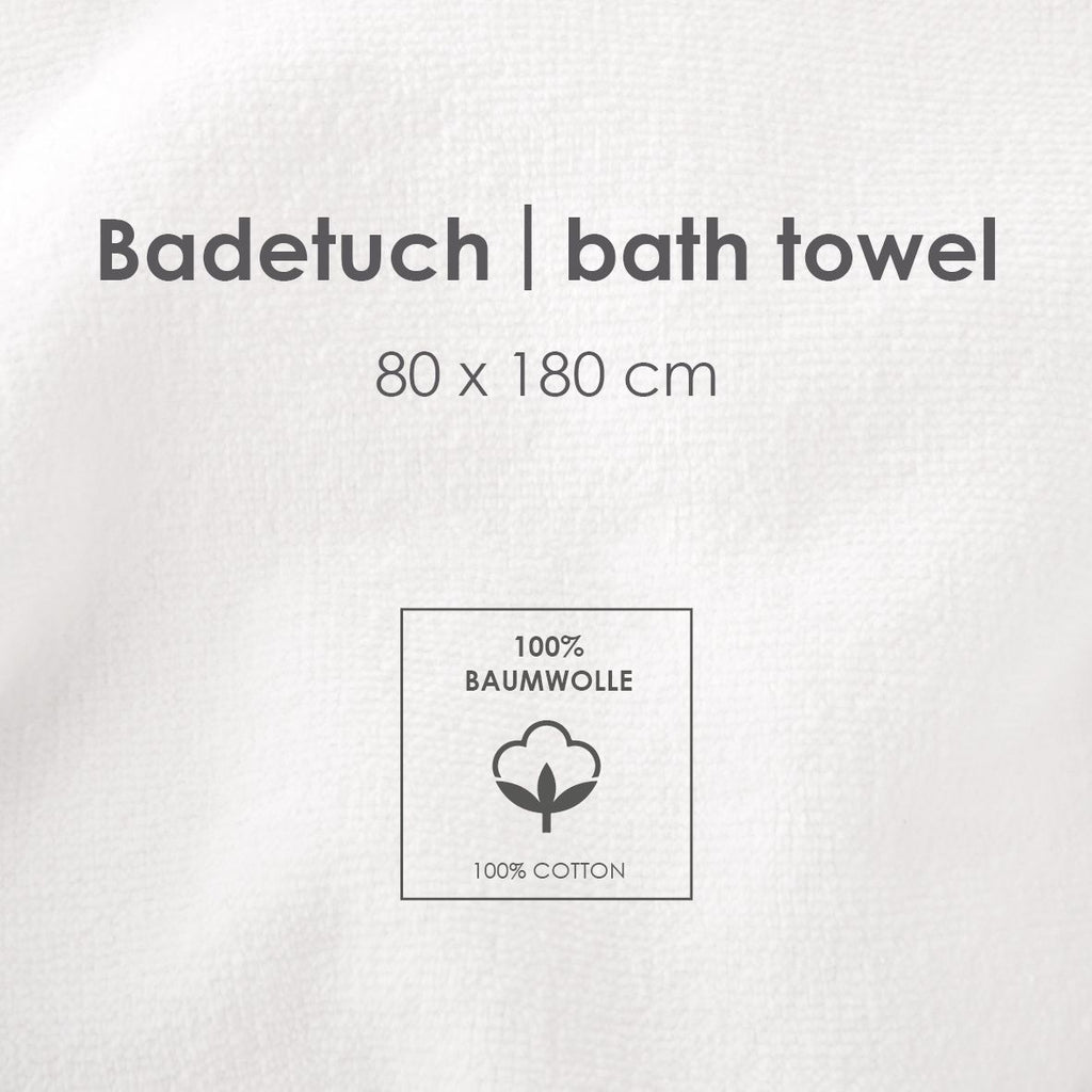 Infokarte: Tuch 80 x 180 cm aus 100 % Baumwolle