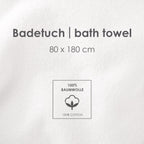 Infokarte: Tuch 80 x 180 cm aus 100 % Baumwolle
