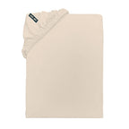 CAMP DAVID Spannbettlaken ‘Uni’ in Beige aus Jersey mit Rundumgummizug und Etikett