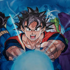 Nahaufnahme von Son Goku mit Kamehameha auf der Dragonball Bettwäsche ‘Classic’