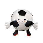 Fußball Formkissen ‘Ole Olé Olé’ ca. Ø 15 cm mit Gesicht, Armen und Beinen, Streifen in Schwarz-Rot-Gold