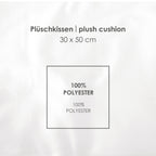 Etikett Plüschkissen 30 x 50 cm, 100 % Polyester