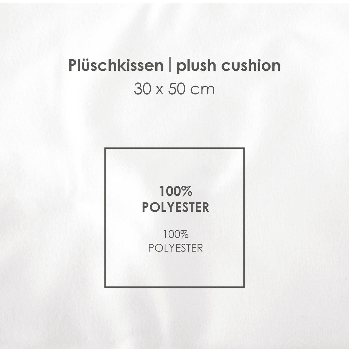 Etikett Plüschkissen 30 x 50 cm, 100 % Polyester