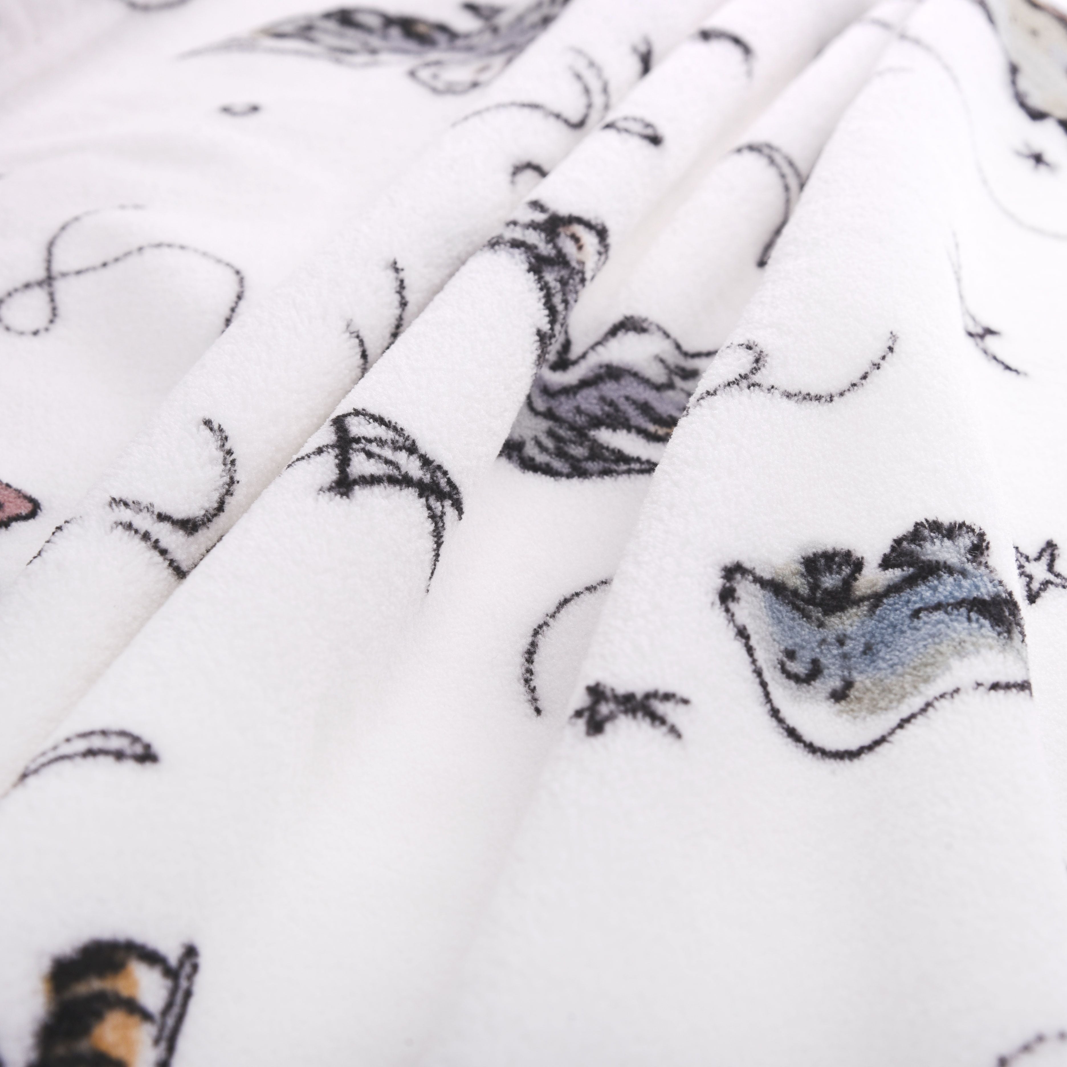 Stoffdetail der Harry Potter Babydecke Wizard in Training Microfaser-Flausch