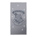 Harry Potter Badetuch Mystical Gray grau mit Hogwarts-Wappen und Sternen 75x140 cm