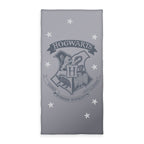 Harry Potter Badetuch Mystical Gray grau mit Hogwarts-Wappen und Sternen 75x140 cm