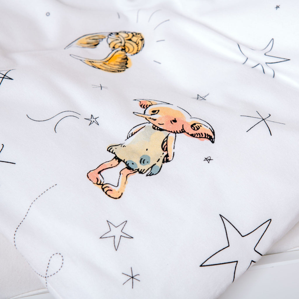 Dobby und Sterne auf dem Flanell-Bettbezug ‘Wizard in Training’