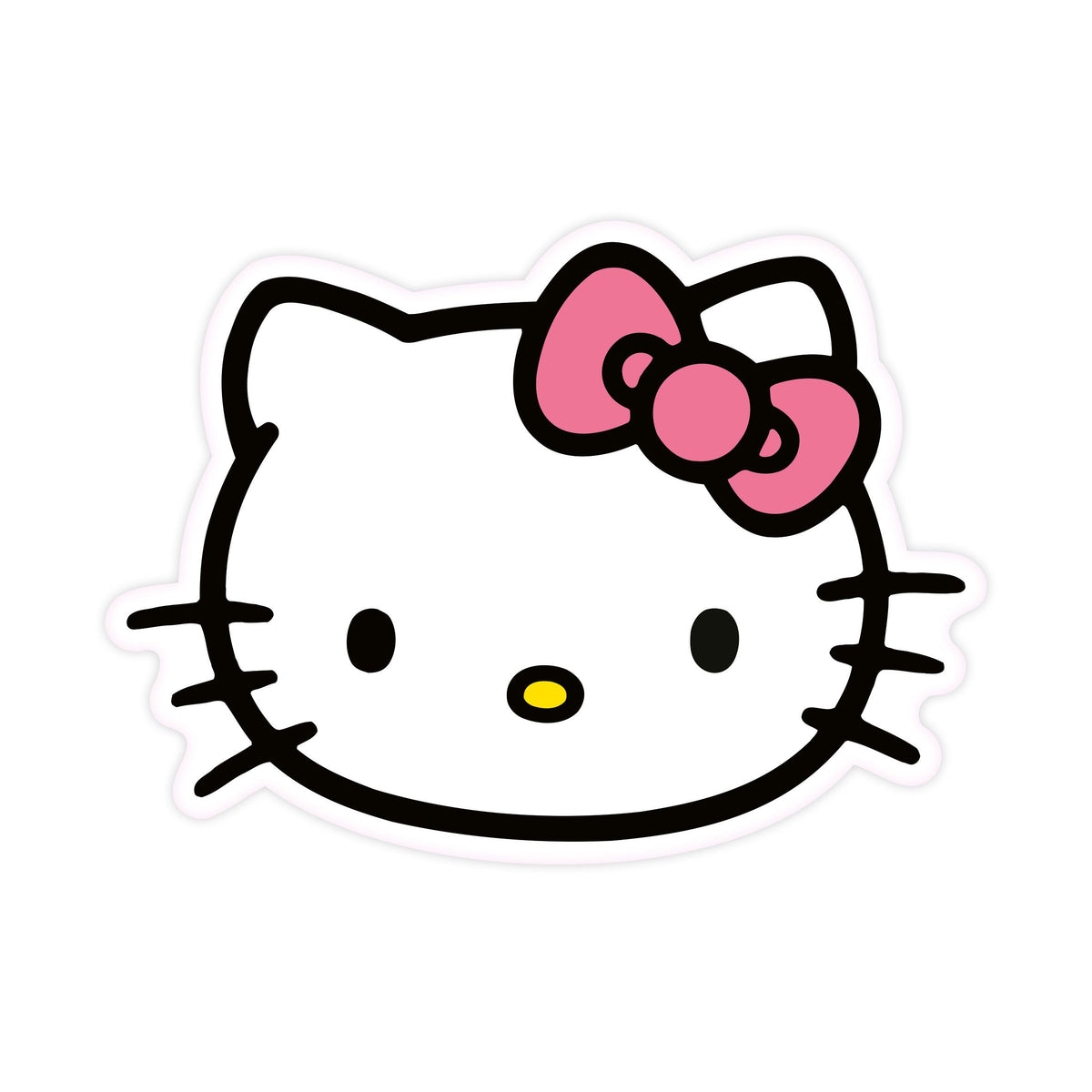 Hello Kitty Formkissen ‘Kitty’ ca. 26 x 36 cm in der Kontur von Kittys Kopf mit pinker Schleife
