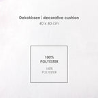 Infokarte: Dekokissen 40 x 40 cm aus 100 % Polyester