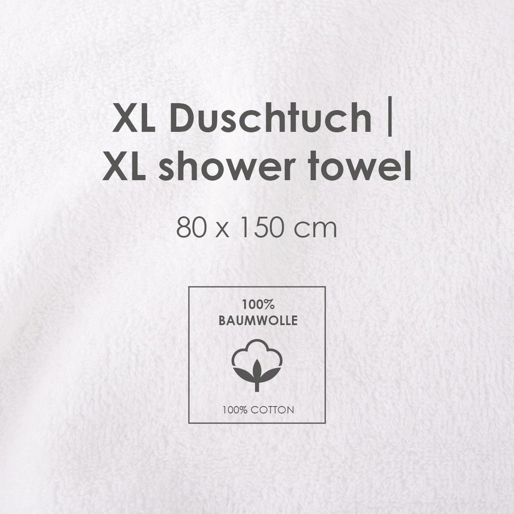 Infokarte: XL-Duschtuch 80 x 150 cm aus 100 % Baumwolle