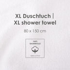 Infokarte: XL-Duschtuch 80 x 150 cm aus 100 % Baumwolle